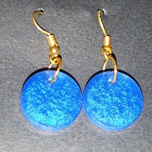 Blue circle earrings